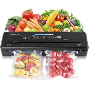 Vacuum Sealer Machine | Powerful 80kPa Suction | Bags and Cutter Included | Compact One-Touch Automatic Food Sealer with External Vacuum System | Preserve Freshness, Prevent Freezer Burn