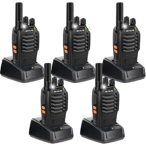 Retevis H-777H 2 Way Radios, Walkie Talkies for Adults,Shatterproof Hidden Display, Rechargeable Two Way Radio Long Range,USB-C, Emergency Alarm,Short Antenna, for School Construction Site(5 Pack)