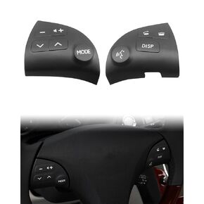 Steering Wheel Volume Control Switch Button Left and Right Fit for Lexus ES350 2006-2012 Replace 84250-33190-C0, 2 Pack Black