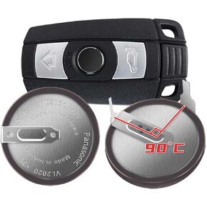 for BMW Key Fob VL2020 Battery,Replacement ML2020 Battery Compatible with BMW Keyless Entry Remote Control Smart Car Key Fob-(3V 20MM 90 Degree Leg)