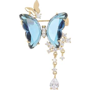 YeapYeap Buterfly Brooches for Women Girl - Austrian Crystal Rhinestone Scarf Pin for Ladies Wedding Bouquet Broach for Birthday, Christmas, Anniversary