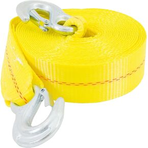 حبل سحب مع خطافات من KEEPER - حبل سحب واستشفاء للمركبات في حالات الطوارئ مقاس 5/8 بوصة × 13 بوصة، قوة كسر 6,800 رطل - خطافات مطلية بالزنك للتثبيت الآمن ومقاومة التآكل