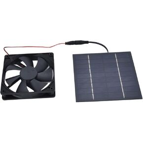 Solar Powered Exhaust Fan, 10W 12V 2A Wall Mount Ventilation and Cooling Dual Fans Waterproof Window Exhaust Ventilator, Portable Solar Panel Fan Kit for Chicken Coop, Greenhouse, Dog House
