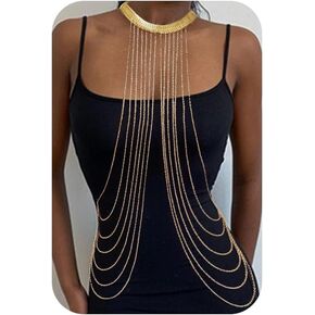 Layered Body Chain Gold Tassels Bra Body Chain Sexy Bikini Nightclub Body Chain Jewelry Dainty Boho Body Jewelry for Women