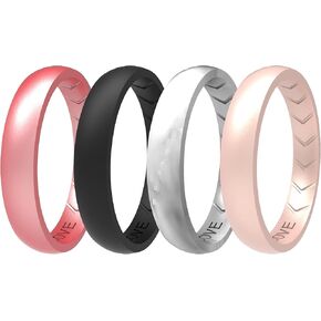 10/6/4 Packs Inner Arc Ergonomic Breathable Design, Silicone Rings for Women, Women's Silicone Wedding Band, 6mm Wide - 2mm Thick