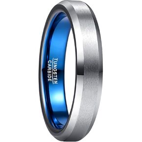 4mm/6mm Mens Rings Tungsten Rings for Women Silver Wedding Bands Brushed Polished Promise Rings for Women Engagement Ring Size 6-14