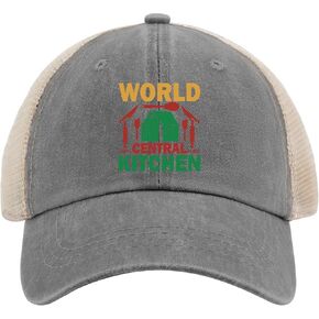 World Central Kitchen Trucker Hat Mesh Hat Gray02 Black Hats for Men Gifts for Women Cycling Hat