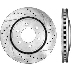 Callahan BRAKE PARTS Drilled and Slotted Front Brake Rotors 6 Lug [For Ford Expedition F-150 Lincoln Navigator Application Specific]
