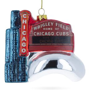 Captivating Chicago Attractions Glass Christmas Ornament