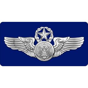 U. S. Air Force Chief Aircrew Chrome Wings Photo License Plate
