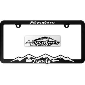Adventure Awaits License Plate Frame Tag Bracket