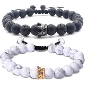 Softones 8MM Lava Rock Beads Bracelet for Men Women,Friendship Couples Gifts Natural Stone Bracelets