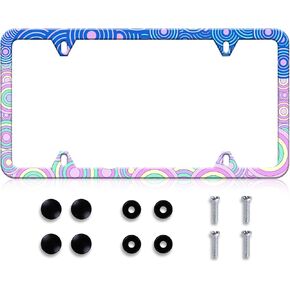 Watercolor Sunflower License Plate Frame - Blessed Sunflower Floral License Plate Frame Cover Holder Aluminum Metal, Rust-Proof Waterproof Car Decorative Tag Frames for Standard Us 12x6 Inch
