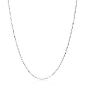 ARGENTO REALE Authentic 925 Sterling Silver Box Chain Necklace, Silver Box Link Necklace, Sterling Silver Chain 16-30 Inch, Made In Italy, Women Men