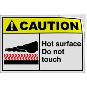Hot Surface Do Not Touch Caution OSHA ANSI Label Decal Sticker 7 inches x 5 inches