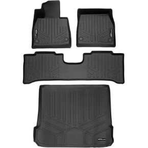 Smartliner All Weather Protection Custom Fit Black 2 Row Floor Mats and Cargo Liner Set Compatible with 2023-2024 Mercedes-Benz EQE SUV