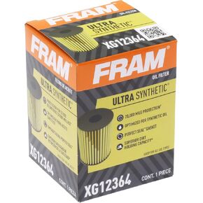 FRAM Ultra Synthetic Automotive Replacement Oil Filter, Designed for Synthetic Oil Changes Lasting up to 20k Miles, XG12364 with SureGrip (Pack of 1)