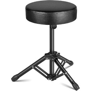 CAHAYA Drum Throne Height Adjustable - Drum Seat Padded for Adults and Kids Universal Drum Stools with Anti-Slip Feet Drum Chair Black