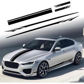 TOMALL 5pcs Car Side Body Stickers Car Hood Decal Car Stripe Decals Rearview Mirror Stickers for Car Waterproof Vinyl Decals Roof Hood Bumper Car Door Sports Racing Universal Sticker Decorations (Red)