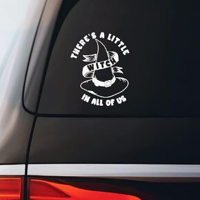 Practical Magic Quote Little Witch in All of Us Sticker Decal Notebook Car Laptop 4.5"x5.5" (White)