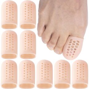 10 Pack Gel Toe Protectors, Soft Elastic Toe Covers for Big Toe, Toenail Cushions Toe Cap Toe Sleeves for Ingrown Toenails, Missing Toenails, Blisters, Corns, Calluses, Hammer Toes