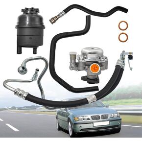 Power Steering Pump Kit Fit for 2000-2005 B-M-W E46 325Ci 325i 330Ci 330i Replaces# 553-58945 32416760036