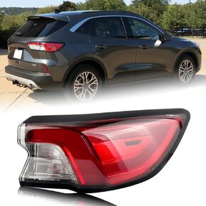 Left Driver Side Outer Tail Light Rear Lamp Compatible for 2020 2021 2022 2023 Ford Escape With Bulbs Assembly LJ6Z13405