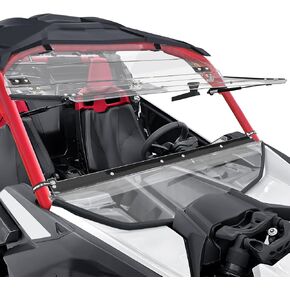 StarknightMT Front X3 Flip Windshield Scratch Proof Full Windshield Compatible With Can-Am Maverick X3 & X3 Max 2017+ | Heavy Duty Clear Polycarbonate