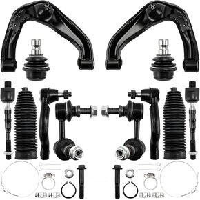 Torchbeam 12pcs Front Upper Control Arms, Front Suspension Kit with Ball Joint Sway Bars Tie Rods for Frontier 2005-2019, Pathfinder 2005-2012, Xterra 2005-2015, Replace for K621245 K80471 ES800048