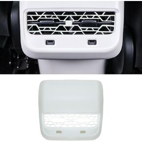 White AC Vents Cover Compatible with 2017-2023 Model Y, Rear Center Console Air Vent Trim, Rear Armrest Box Air Conditioning Vent Outlet Trim Frame,White Interior Accessories
