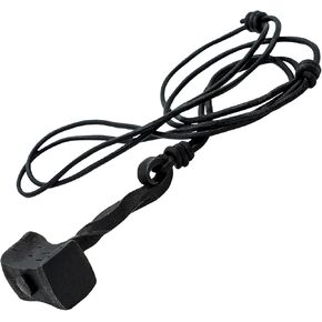 Lord of Battles Medieval Thor Hammer Pendant Necklace with Adjustable Leather Cord Viking Mjolnir Necklace Hand forged Iron Pendant Norseman Necklace Jewelry Gift for Men Women
