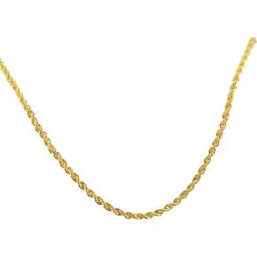 14k Real Yellow Gold Filled Rope Chain Necklace, Waterproof and Non-Fade, 2.1mm Necklace Chain for Men and Women