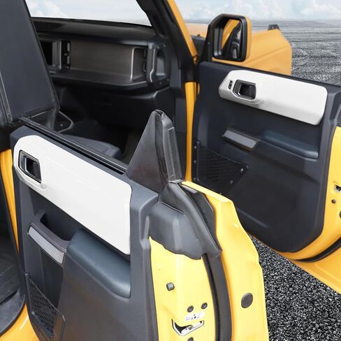 for Ford Bronco Car Door Interior Grab Handle Panel Cover Compatible with Ford Bronco 2021 2022 2023 + 4Doors (4pcs,ABS,Father) (White) in Saudi Arabia