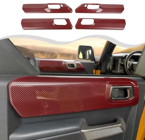 for Ford Bronco Car Door Interior Grab Handle Panel Cover Compatible with Ford Bronco 2021 2022 2023 + 4Doors (4pcs,ABS,Father) (White) in Saudi Arabia