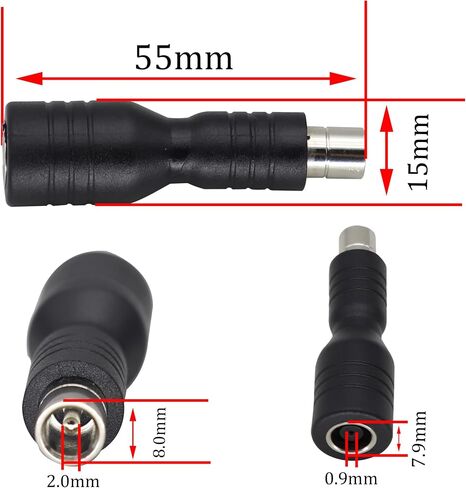 محول DC 8020 ذكر إلى DC 7909 أنثى DC 8 مم × 2 مم إلى DC 7.9 مم × 0.9 مم موصل DC8mm لمحطة الطاقة المحمولة RV للوحة الشمسية المتوافقة مع سلسلة Ex-plo-RER 1500 2000 [عبوتان] in Kuwait