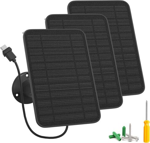 5W Solar Panel Charger Compatible with New Blink Outdoor 4 (4th Gen) Camera, Solar Panel with Battery for Blink Camera Outdoor, with 9.8ft Cable, IP65 Weatherproof, Includes Secure Wall Mount, 3 Pack in Saudi Arabia
