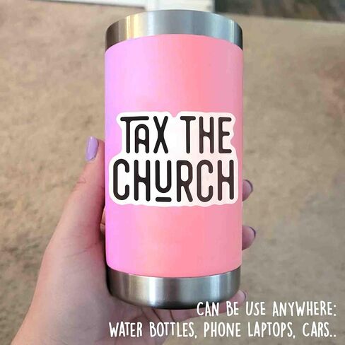 Tax The Church Weather-Resistance Sticker for Tumbler, Water Bottles, Laptop, Car, Bumper Sticker in Saudi Arabia