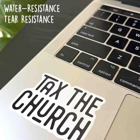 Tax The Church Weather-Resistance Sticker for Tumbler, Water Bottles, Laptop, Car, Bumper Sticker in Saudi Arabia