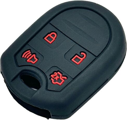 قطعتان من غطاء غطاء مفتاح السيليكون بدون مفتاح لسيارة Ford Edge Escape F150 F-150 F250 F350 Mustang Fusion Explorer Taurus Expedition Lincoln MKS MKX MKZ Navigator، أزرار حمراء + زرقاء in Kuwait
