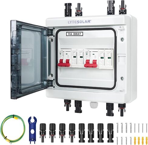 Solar Disconnect Switch, 63 Amp DC Circuit Breaker Box, with Surge Protector&Solar Panel Connectors,Plug-and-Play 500V 2 String in Kuwait