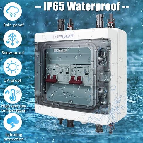 Solar Disconnect Switch, 63 Amp DC Circuit Breaker Box, with Surge Protector&Solar Panel Connectors,Plug-and-Play 500V 2 String in Kuwait