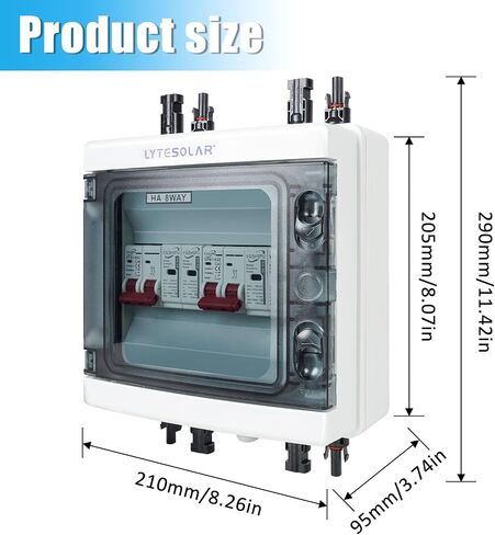 Solar Disconnect Switch, 63 Amp DC Circuit Breaker Box, with Surge Protector&Solar Panel Connectors,Plug-and-Play 500V 2 String in Kuwait