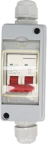 Mini Circuit Breaker, MCB 2P DC 500V 32A PV System DC Disconnect Switch Solar PV System Isolator with IP65 Distribution Box for Solar Panels Grid System (with Cable and PV Connector) in Kuwait