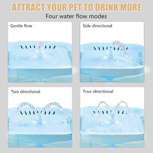 Cat Water Fountain - BOODIDI Ultra Silent Pet Drinking Fountain for Cats and Small Dogs, Indoor Water Fountain, 2.4L/2.5QT Capacity, with Replacement Filters,White in Saudi Arabia