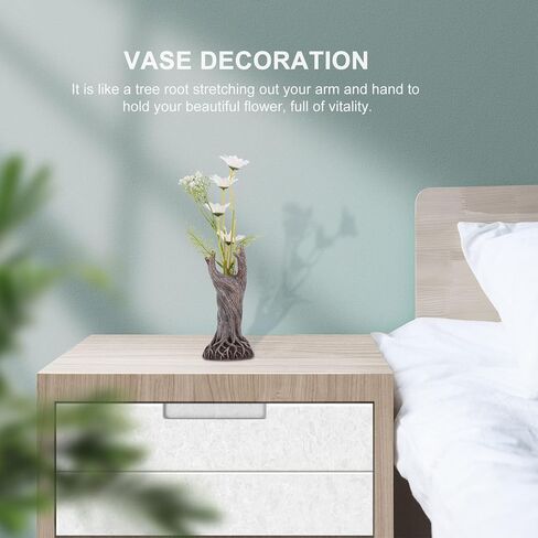 VICASKY الراتنج درياد زهرية شجرة جذع زهرية ترتيب وعاء المائية تررم كونترتوب زخرفة للمنزل مكتب حديقة (أبيض) in Kuwait