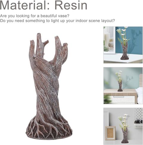 VICASKY الراتنج درياد زهرية شجرة جذع زهرية ترتيب وعاء المائية تررم كونترتوب زخرفة للمنزل مكتب حديقة (أبيض) in Kuwait