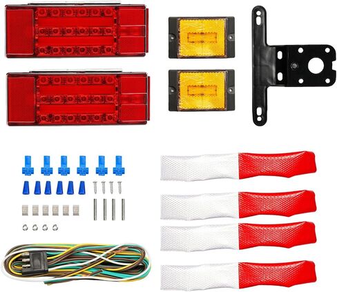 KAX 40 LED مجموعة مصابيح الذيل للمقطورة مقاومة للماء وأضواء جانبية للمقطورة مع مجموعة إضاءة الفرامل لإشارة الانعطاف العكسية لشاحنة القارب UTV UTE RV Camper Pickup (عبوتان) in Saudi Arabia