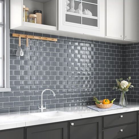 Yoillione Peel and Stick Backsplash for Kitchen: Self Adhesive Wall Tiles for Bathroom - Vinyl White Thick Back Splash Tile in Saudi Arabia