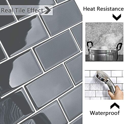 Yoillione Peel and Stick Backsplash for Kitchen: Self Adhesive Wall Tiles for Bathroom - Vinyl White Thick Back Splash Tile in Saudi Arabia