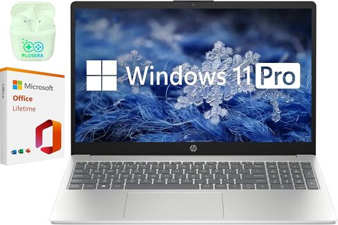 كمبيوتر محمول HP للأعمال والطلاب مقاس 15.6 بوصة، Intel Core i3، كمبيوتر محمول Windows 11 Pro مع ترخيص Microsoft Office مدى الحياة، Copilot AI جاهز، سماعات Plusera (Intel Core i3، ذاكرة الوصول العشوائي 32 جيجابايت | 1 تيرابايت SSD) in Saudi Arabia